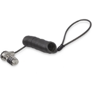 Picture of StarTech.com 6ft (1.8m) Self-Coiling Laptop Cable Lock - Portable 3-Digit Combination Security Cable Lock for K-Slot Laptop/Computer/Desktop/Device - Coiled Anti-Theft Steel Cable Lock