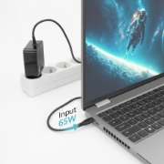 Picture of ACT USB-C laptop wall charger 65W with Power Delivery profiles, 2 meters