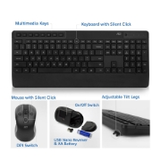 Picture of ACT Wireless keyboard and mouse bundle (Qwerty), silent click, eco-friendly, made from recycled materials