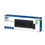 Picture of ACT Wireless keyboard and mouse bundle (Qwerty), silent click, eco-friendly, made from recycled materials