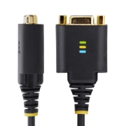 Picture of StarTech.com 1ft (30cm) USB to Null Modem Serial Adapter Cable, COM Retention, FTDI, USB-A to DB9 RS232, Interchangeable DB9 Nuts/Screws, Windows/macOS/Linux