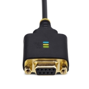 Picture of StarTech.com 1ft (30cm) USB to Null Modem Serial Adapter Cable, COM Retention, FTDI, USB-A to DB9 RS232, Interchangeable DB9 Nuts/Screws, Windows/macOS/Linux