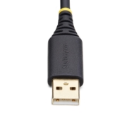 Picture of StarTech.com 1ft (30cm) USB to Null Modem Serial Adapter Cable, COM Retention, FTDI, USB-A to DB9 RS232, Interchangeable DB9 Nuts/Screws, Windows/macOS/Linux