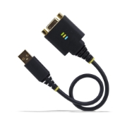 Picture of StarTech.com 1ft (30cm) USB to Null Modem Serial Adapter Cable, COM Retention, FTDI, USB-A to DB9 RS232, Interchangeable DB9 Nuts/Screws, Windows/macOS/Linux