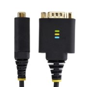 Picture of StarTech.com 1ft (30cm) USB to Serial Adapter Cable, COM Retention, Interchangeable Nuts/Screws, USB-A to DB9 RS232, FTDI IC, ESD Protection, Windows/macOS/Linux