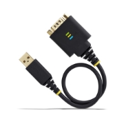 Picture of StarTech.com 1ft (30cm) USB to Serial Adapter Cable, COM Retention, Interchangeable Nuts/Screws, USB-A to DB9 RS232, FTDI IC, ESD Protection, Windows/macOS/Linux