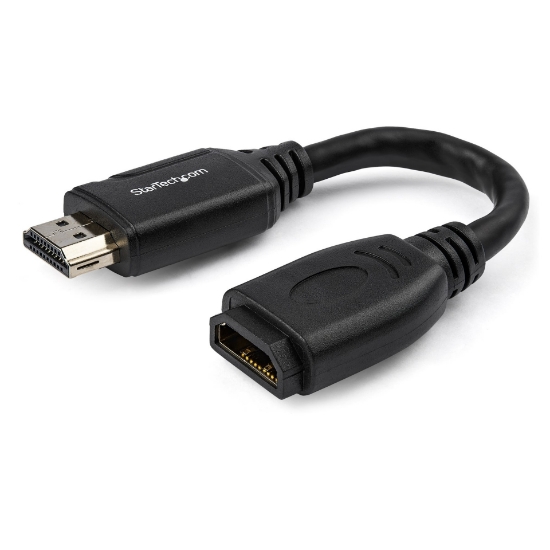 Picture of StarTech.com 6" (15cm) HDMI Port Saver Cable - 4K 60Hz High Speed HDMI 2.0 Extension Cable with Ethernet - Short HDMI Extension Cable - HDMI Male to Female Extension Adapter Cord