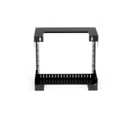 Picture of StarTech.com 8U 19" Wall Mount Network Rack - 12" Deep 2 Post Open Frame Server Room Rack for Data/AV/IT/Computer Equipment/Patch Panel with Cage Nuts & Screws 135lb Capacity, Black (RK812WALLO)