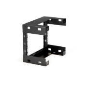 Picture of StarTech.com 8U 19" Wall Mount Network Rack - 12" Deep 2 Post Open Frame Server Room Rack for Data/AV/IT/Computer Equipment/Patch Panel with Cage Nuts & Screws 135lb Capacity, Black (RK812WALLO)
