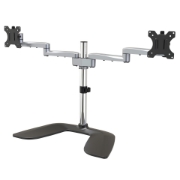 Picture of StarTech.com Dual Monitor Stand - Ergonomic Desktop Monitor Stand for up to 32" VESA Displays - Free-Standing Articulating Universal Computer Monitor Mount - Adjustable Height - Silver