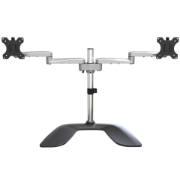 Picture of StarTech.com Dual Monitor Stand - Ergonomic Desktop Monitor Stand for up to 32" VESA Displays - Free-Standing Articulating Universal Computer Monitor Mount - Adjustable Height - Silver