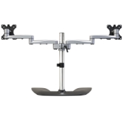 Picture of StarTech.com Dual Monitor Stand - Ergonomic Desktop Monitor Stand for up to 32" VESA Displays - Free-Standing Articulating Universal Computer Monitor Mount - Adjustable Height - Silver