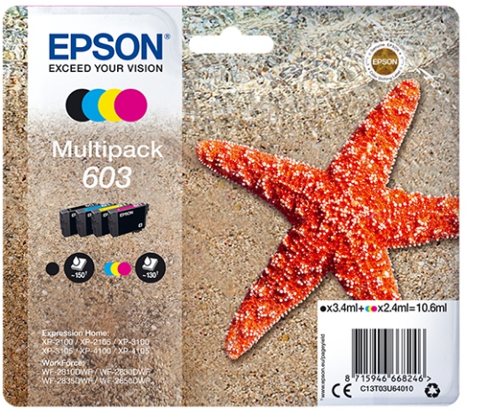 Picture of Epson C13T03U64010 ink cartridge 1 pc(s) Original Standard Yield Black, Cyan, Magenta, Yellow