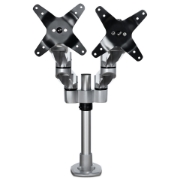 Picture of StarTech.com Desk Mount Dual Monitor Arm - Premium Articulating Monitor Arm - up to 30” VESA Mount Displays - Height Adjustable Monitor Mount - Rotate/Tilt/Swivel - Clamp/Grommet - Silver