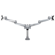 Picture of StarTech.com Desk Mount Dual Monitor Arm - Premium Articulating Monitor Arm - up to 30” VESA Mount Displays - Height Adjustable Monitor Mount - Rotate/Tilt/Swivel - Clamp/Grommet - Silver
