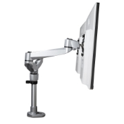 Picture of StarTech.com Desk Mount Dual Monitor Arm - Premium Articulating Monitor Arm - up to 30” VESA Mount Displays - Height Adjustable Monitor Mount - Rotate/Tilt/Swivel - Clamp/Grommet - Silver