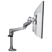 Picture of StarTech.com Desk Mount Dual Monitor Arm - Premium Articulating Monitor Arm - up to 30” VESA Mount Displays - Height Adjustable Monitor Mount - Rotate/Tilt/Swivel - Clamp/Grommet - Silver