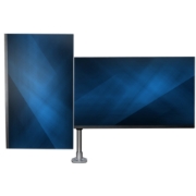 Picture of StarTech.com Desk Mount Dual Monitor Arm - Premium Articulating Monitor Arm - up to 30” VESA Mount Displays - Height Adjustable Monitor Mount - Rotate/Tilt/Swivel - Clamp/Grommet - Silver