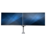 Picture of StarTech.com Desk Mount Dual Monitor Arm - Premium Articulating Monitor Arm - up to 30” VESA Mount Displays - Height Adjustable Monitor Mount - Rotate/Tilt/Swivel - Clamp/Grommet - Silver