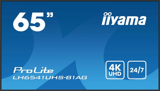 Picture of iiyama LH6541UHS-B1AG Signage Display 163.8 cm (64.5") LCD 500 cd/m² 4K Ultra HD Black 24/7