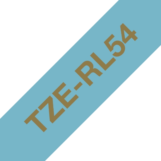 Picture of Brother TZE-RL54 label-making tape Gold on blue