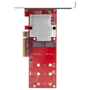 Picture of StarTech.com Dual M.2 PCIe SSD Adapter Card - x8 / x16 Dual NVMe or AHCI M.2 SSD to PCI Express 3.0 - M.2 NGFF PCIe (M-Key) Compatible - Supports 2242, 2260, 2280 - JBOD - Mac & PC