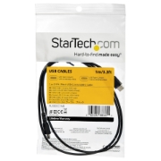 Picture of StarTech.com 1m USB A to USB C Charging Cable - Durable Fast Charge & Sync USB 2.0 to USB Type C Data Cord - Rugged TPE Jacket Aramid Fiber M/M 3A Black - Samsung S10, iPad Pro, Pixel