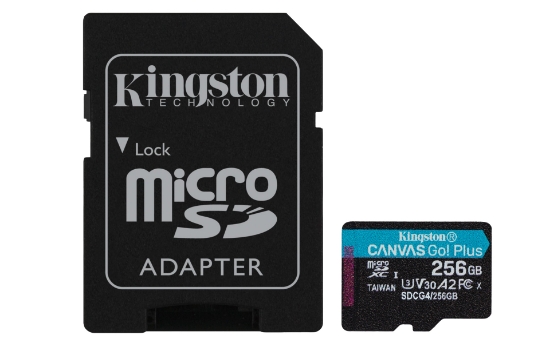 Picture of Kingston Technology 256GB microSDXC Canvas Go Plus Gen4 200MB/s A2 U3 V30 Card + Adapter