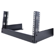 Picture of StarTech.com 2-Post 4U Desktop Server Rack, Small Open Frame 19in Computer Rack, Compact Network Rack for AV / Studio / Data / IT Equipment - Free Standing Two-Post Home/Office Rack