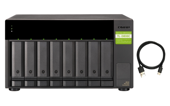Picture of QNAP TL-D800C storage drive enclosure HDD/SSD enclosure Black, Grey 2.5/3.5"