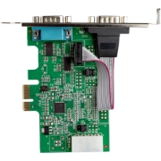 Picture of StarTech.com 2-port PCI Express RS232 Serial Adapter Card - PCIe RS232 Serial Host Controller Card - PCIe to Dual Serial DB9 Card - 16950 UART - Expansion Card - Windows & Linux