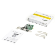 Picture of StarTech.com 2-port PCI Express RS232 Serial Adapter Card - PCIe RS232 Serial Host Controller Card - PCIe to Dual Serial DB9 Card - 16950 UART - Expansion Card - Windows & Linux