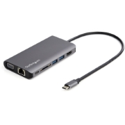 Picture of StarTech.com USB C Multiport Adapter - USB-C Mini Travel Dock w/ 4K HDMI or 1080p VGA - 3x USB 3.0 Hub, SD, GbE, Audio, 100W PD Pass-Through - Portable Docking Station for Laptop/Tablet
