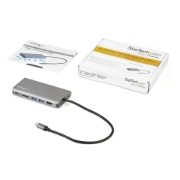Picture of StarTech.com USB C Multiport Adapter - USB-C Mini Travel Dock w/ 4K HDMI or 1080p VGA - 3x USB 3.0 Hub, SD, GbE, Audio, 100W PD Pass-Through - Portable Docking Station for Laptop/Tablet