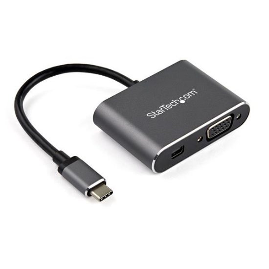 Image de StarTech.com Adaptateur multiport USB-C vers Mini DisplayPort ou VGA - Adaptateur vidéo 2-en-1 - 4K 60 Hz