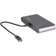 Picture of StarTech.com Thunderbolt 3 Mini Dock - Portable Dual Monitor Docking Station with DP 4K 60Hz, 1x USB-A Hub (USB 3.0/5 Gbps), GbE - 11in/28cm Cable - TB3 Multiport Adapter - Mac/Windows
