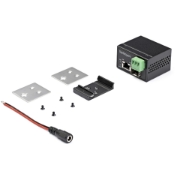 Picture of StarTech.com PoE+ Industrial Fiber to Ethernet Media Converter 30W - SFP to RJ45 - Singlemode/Multimode Fiber to Copper Gigabit Ethernet - Mini/Compact Size - IP-30/ -40 to +75C