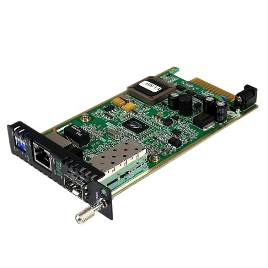 Picture of StarTech.com Gigabit Ethernet Fiber Media Converter Card Module with Open SFP Slot