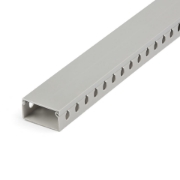 Picture of StarTech.com Open Slot Cable Management Raceway with Cover, 2"(50mm)W x 1"(25mm)H - 6.5ft(2m) length - 1/4"(8mm) Slots, PVC Network Cable Hider/Wall Wire Duct, Max 25 Cables, UL Listed
