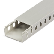 Picture of StarTech.com Open Slot Cable Management Raceway with Cover, 2"(50mm)W x 1"(25mm)H - 6.5ft(2m) length - 1/4"(8mm) Slots, PVC Network Cable Hider/Wall Wire Duct, Max 25 Cables, UL Listed