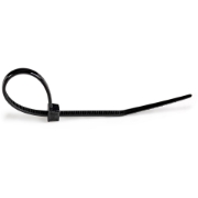 Picture of StarTech.com 4"(10cm) Cable Ties - 1/16"(2mm) wide, 7/8"(22mm) Bundle Diameter, 18lb(8kg) Tensile Strength, Nylon Self Locking Zip Ties with Curved Tip - 94V-2/UL Listed, 100 Pack - Black