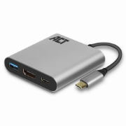 Picture of ACT USB-C multiport adapter for 1 HDMI monitor, 1x USB-A, PD pass-through