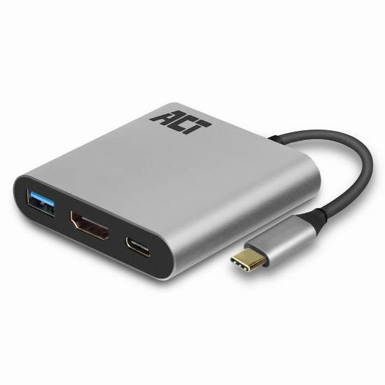 Picture of ACT USB-C multiport adapter for 1 HDMI monitor, 1x USB-A, PD pass-through