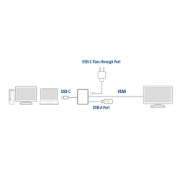 Picture of ACT USB-C multiport adapter for 1 HDMI monitor, 1x USB-A, PD pass-through