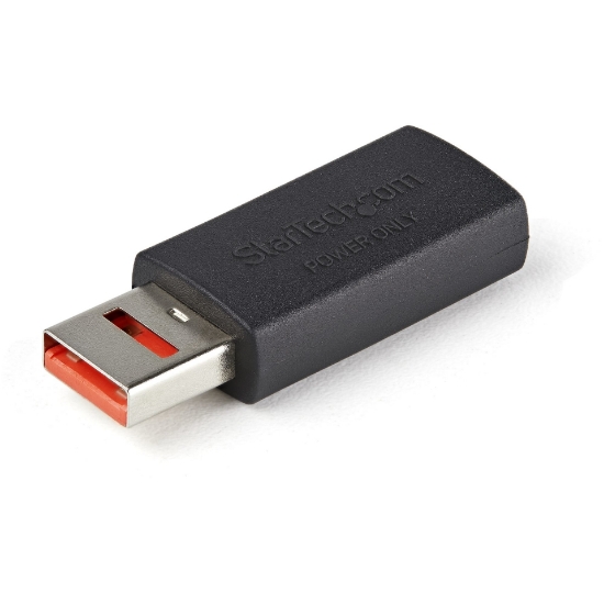 Picture of StarTech.com Secure Charging USB Data Blocker Adapter – Male to Female USB-A Charge-Only Adapter – No-Data Charge/Power-Only Adapter for Phone/Tablet – Data Blocking USB Protector Adapter