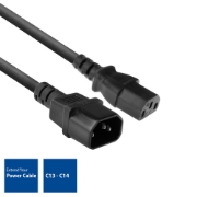 Picture of ACT Powercord C13 - C14 black 1.8 m