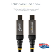 Picture of StarTech.com 3ft (1m) USB C Cable 10Gbps - USB-IF Certified USB-C Cable - USB 3.1 Type-C Cable - 100W (5A) Power Delivery Charging, DP Alt Mode - USB C to C Cord - Charge & Sync