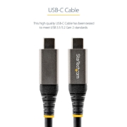 Picture of StarTech.com 20" (50cm) USB C Cable 10Gbps - USB 3.1 Type-C Cable - 100W (5A) Power Delivery Charging, DP Alt Mode - USB-C Cord for USB-C Laptop/Phone/Device - Charge/Sync