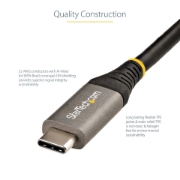 Picture of StarTech.com 20" (50cm) USB C Cable 10Gbps - USB 3.1 Type-C Cable - 100W (5A) Power Delivery Charging, DP Alt Mode - USB-C Cord for USB-C Laptop/Phone/Device - Charge/Sync