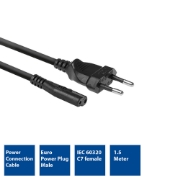 Picture of ACT Powercord Euro male - C7 female black 1.5 m